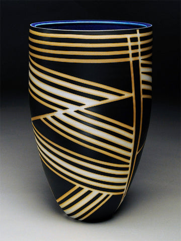 Tall Striped Bowl