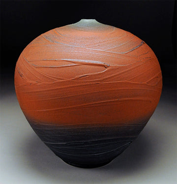 Frosted Brick Red Vessel